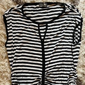 Vince Camut: Black and White Striped Tank Size:Medium